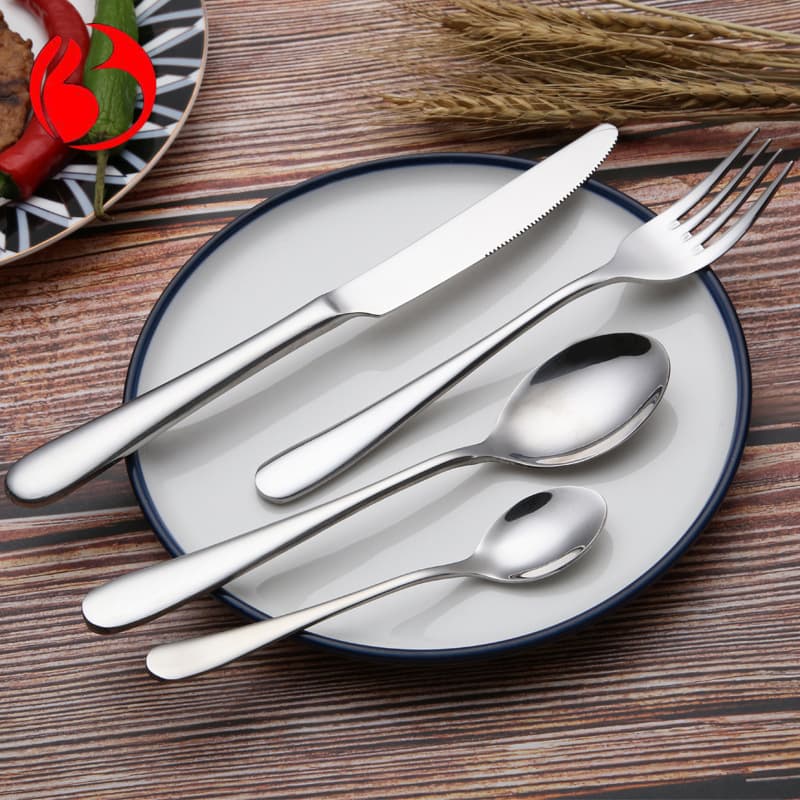 Stainless steel four-piece Western tableware set German-style steak knife, fork and spoon set Hotel high-end tableware set 081