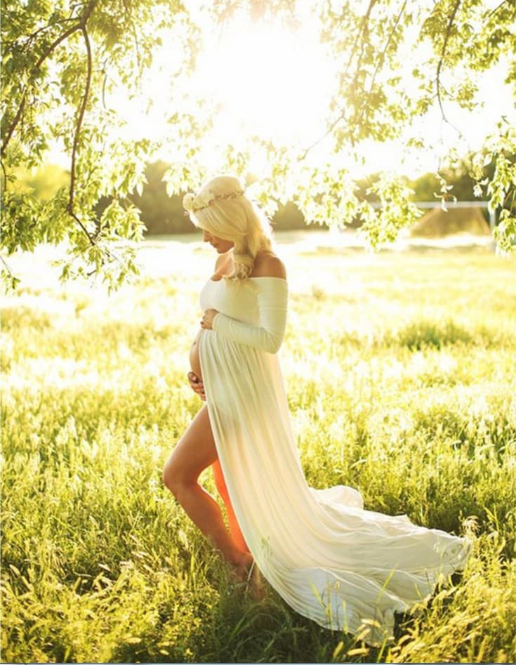 Maternity Dress for Pregnant Women, Chiffon Floor-Length Gown, Direct Supply for eBay Amazon Cross-Border Sales