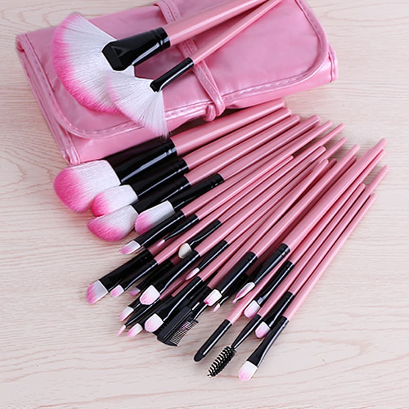Dessert Cosmetics Pink White Hair Makeup Brush Professional Makeup Brush Set 32-Piece Pink Makeup Brushes