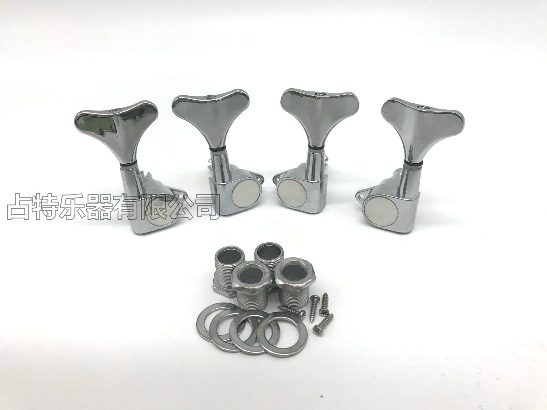 Guitar Parts 4-String Alloy Electric Acoustic Bass Tuning Pegs Bass Fully Sealed Machine Heads Black/Silver