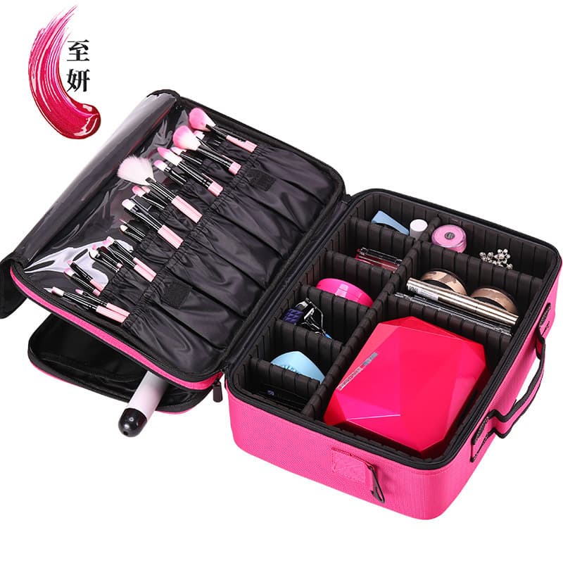 Professional Makeup Artist Portable Makeup Box Large Capacity Cosmetic Storage Carry-on Toolbox Travel Luggage Case Divider
