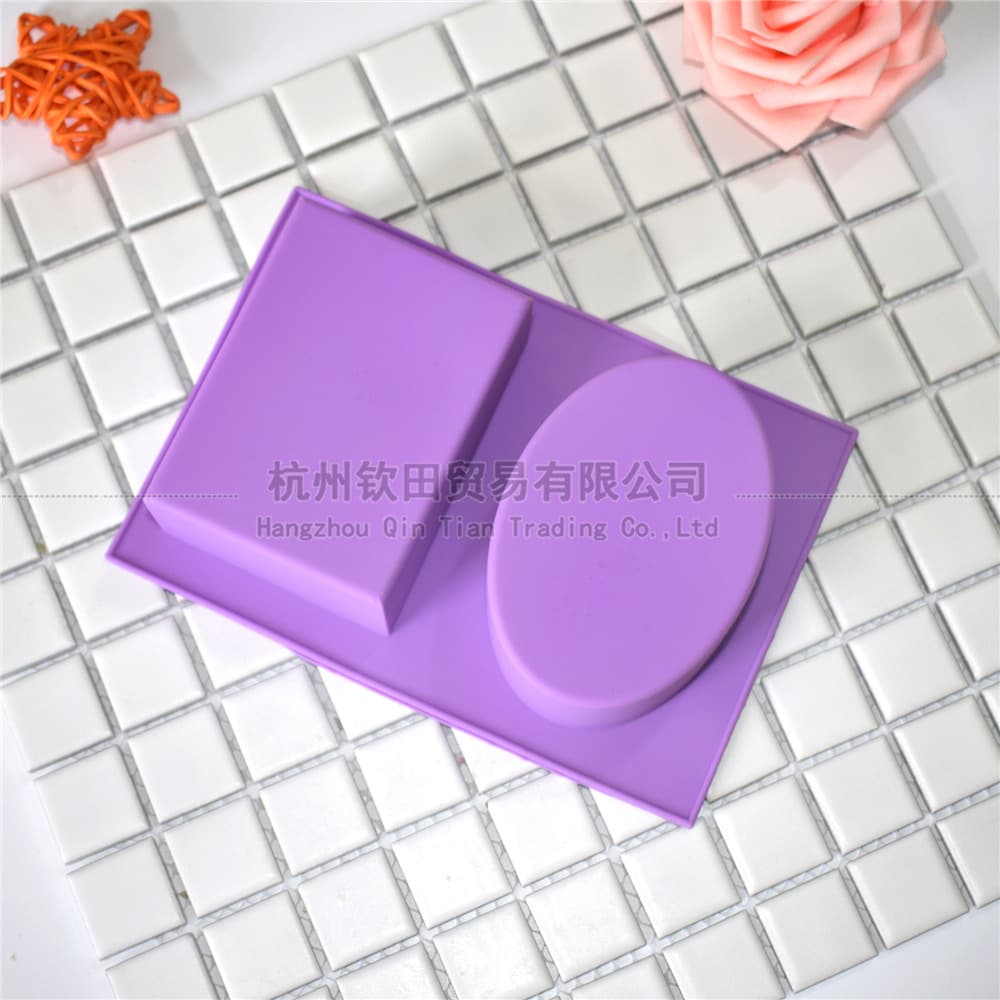 DIY Soap Silicone Mold Square Oval Combination Mold Two-Connected Square Mold Silicone Oval Mold