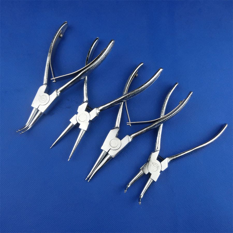 Ningqiao retaining ring pliers, snap ring pliers, internal/external, shaft bent/straight, hole bent/straight, 6-inch, snap ring pliers