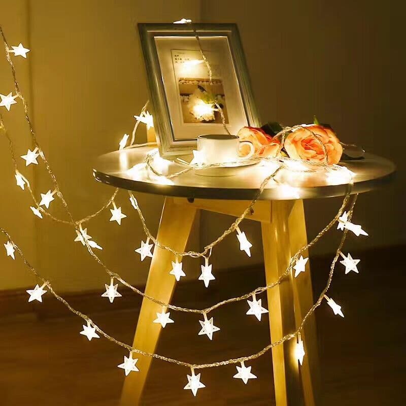 LED star string lights, battery-powered, USB remote control, spherical colored lights, flashing lights, outdoor string lights, camping tent curtain lights, decoration