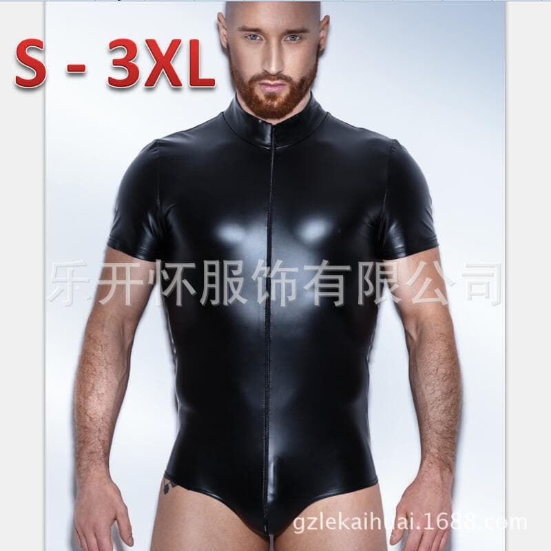 Supply factory direct sales European and American sexy men's sexy patent leather tights nightclub bar stage ds performance clothing