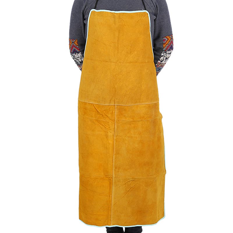 Cowhide welding apron, heat-insulating, wear-resistant, anti-scalding and anti-welding slag, thickened suede argon arc welding bib in stock