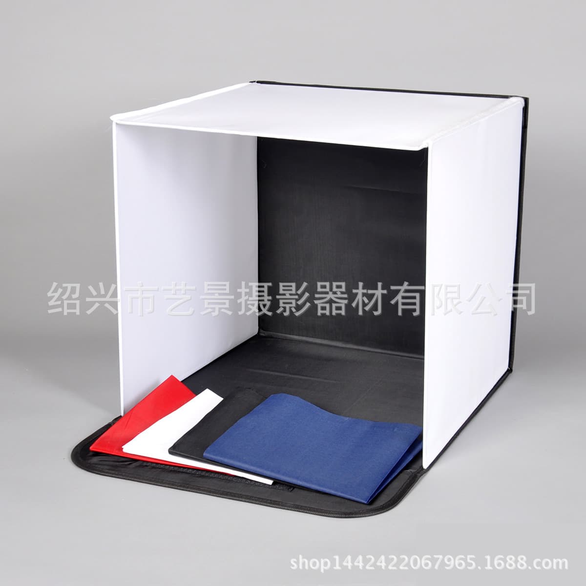 50cm Portable Photography Studio, 50cm Soft Light Photography Studio with Four-Color Flocked Background Fabric