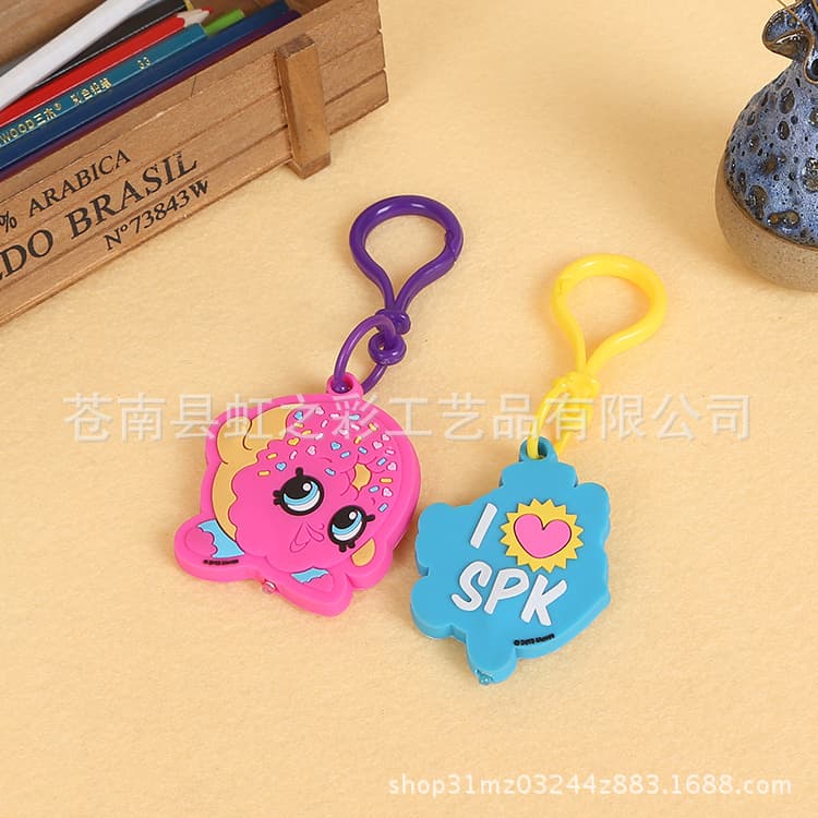 Cute Cartoon Silicone Pendant PVC Soft Gel LED Light Promotional Gift PVC Keychain Customizable with Sample