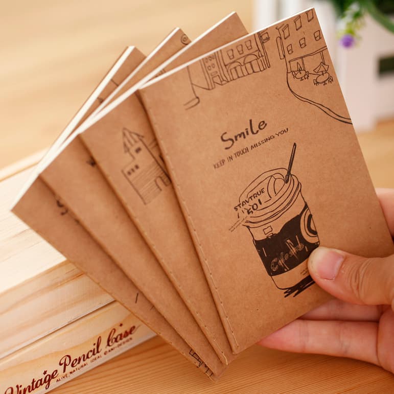 Taobao Gifts: Beautiful Time Kraft Paper Notebook, Softcover Notebook, 64K Small Notebook Wholesale Gifts