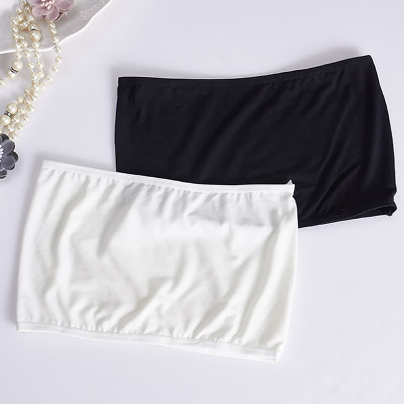 Thin One-Letter Strapless Tube Top Anti-Exposure Seamless Bandeau Breathable Solid Color Women's Underwear Bust Wrap