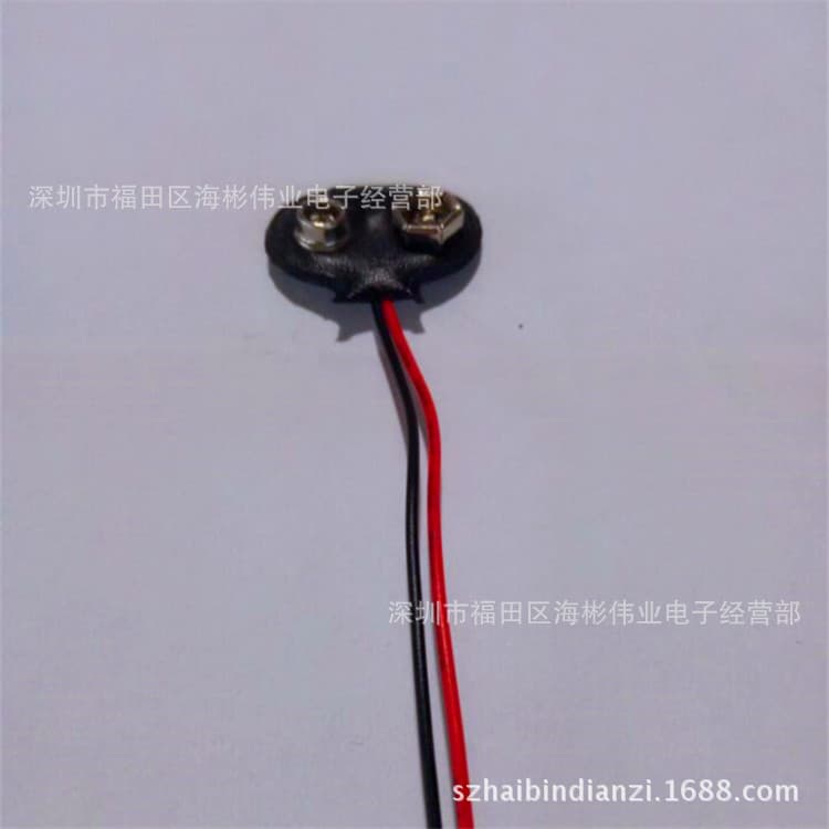 T-Type 9V Battery Clip 65mm Wire Length 9V Battery Holder Soft Leather Battery Case 9V Battery Connector Wire