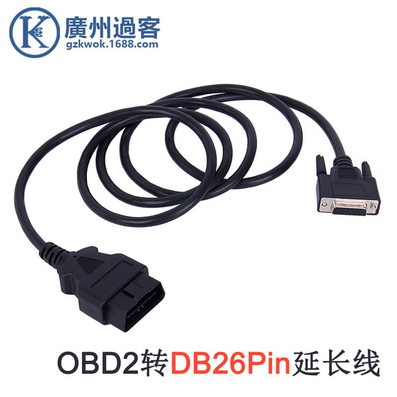Factory Custom OBD to DB26 Extension Cable, 26-PIN Serial Port OBD2 Connector, 16-Pin 16-Core Adapter