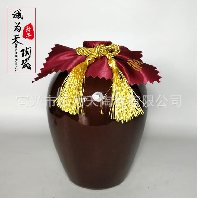 Ceramic Wine Jar Manufacturer Three Jin Small Mouth Red Wine Bottle Earthenware Liquor Bottle Wine Jar Wine Set Baijiu Bottle Ceramic Liquor Bottle