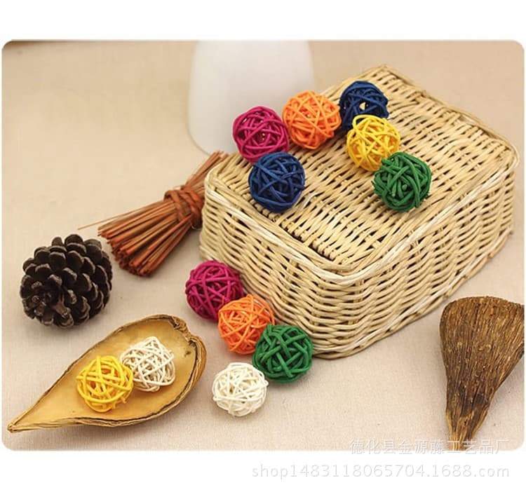 2.5cm Colored Rattan Balls, Color Balls, Hotel Kindergarten Perfume Aromatherapy Material Decor Pendant Bead Curtain Balls