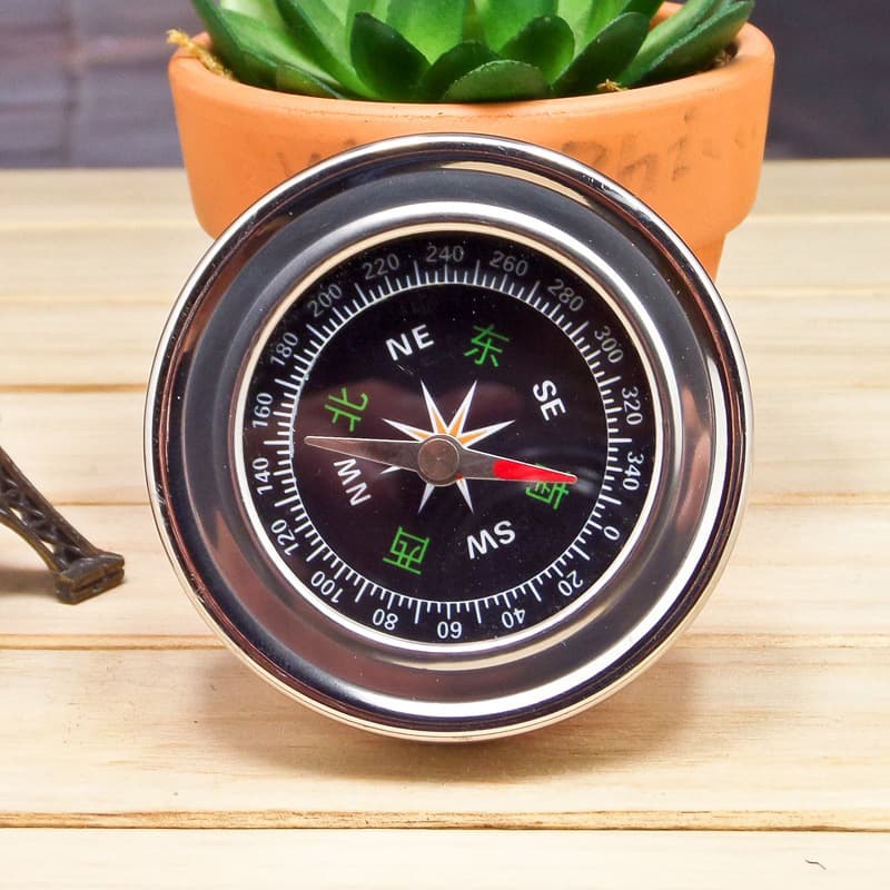 Portable compass, lens compass, stainless steel metal casing compass