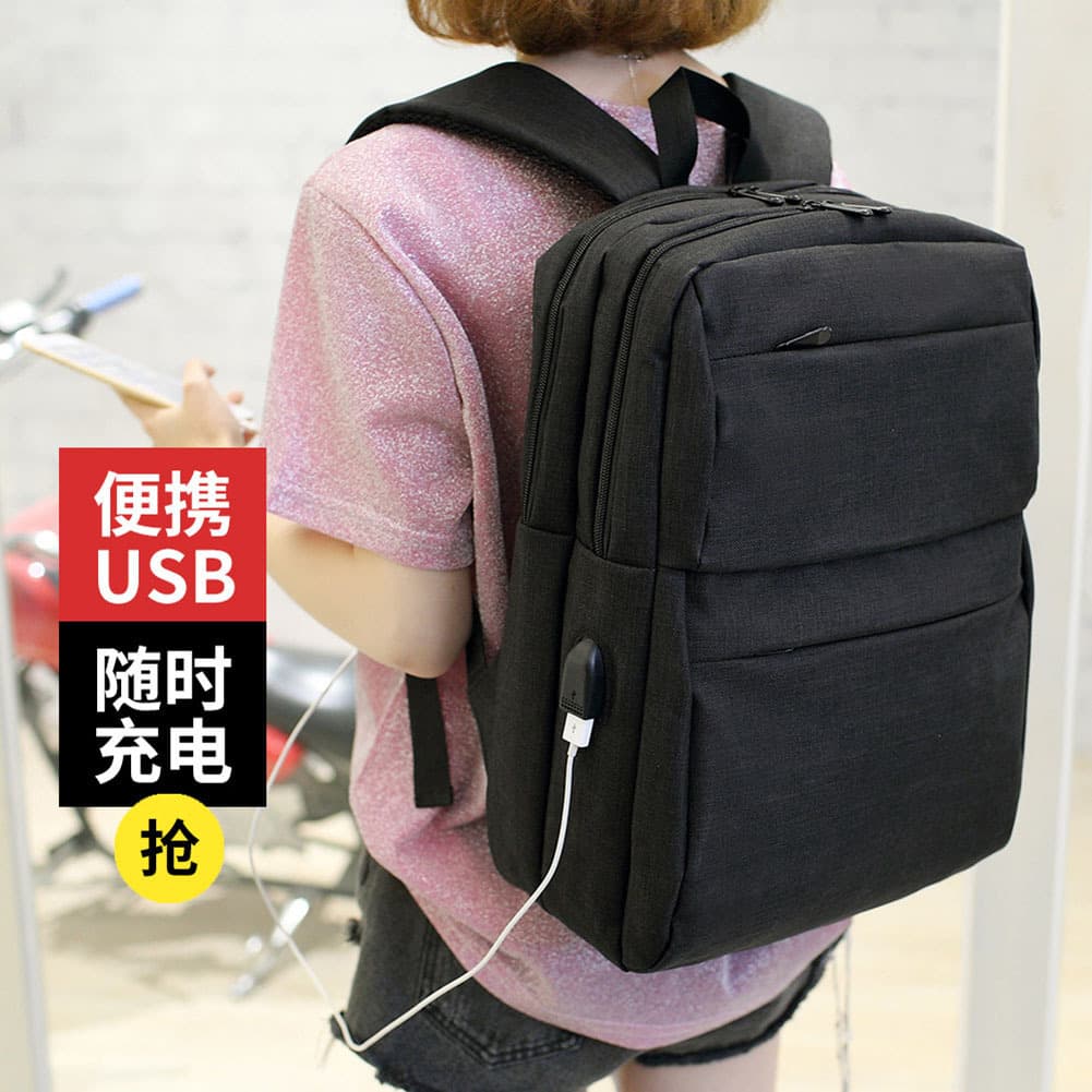 Business backpack, laptop bag, casual USB charging port backpack, new style women's schoolbag, factory custom logo.