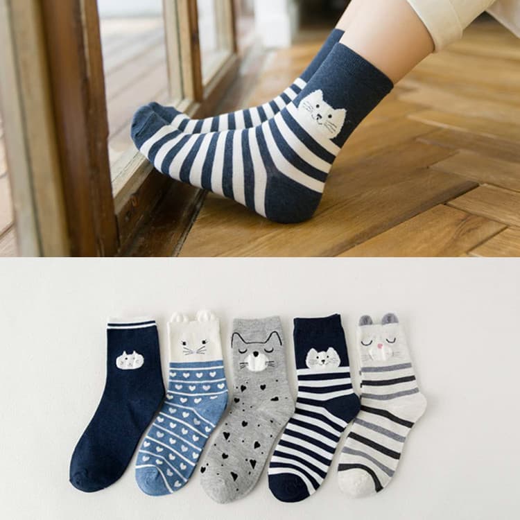 Autumn/Winter New Arrival Mid-Calf Socks, Korean-Japanese Series, Cotton Breathable Casual Socks, 3D Ear Cartoon Socks for Women