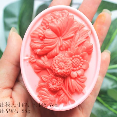 c977 Flower Mold Handmade Soap Mold, Soap Mold, Cake Mold, Chocolate Mold, Silicone Mold