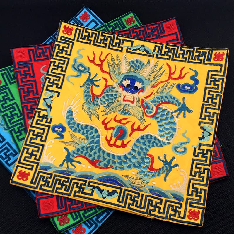Wenwan court clothes embroidery official clothes patch embroidery pieces Chinese style embroidery culture ethnic customs dragon pattern official clothes patch