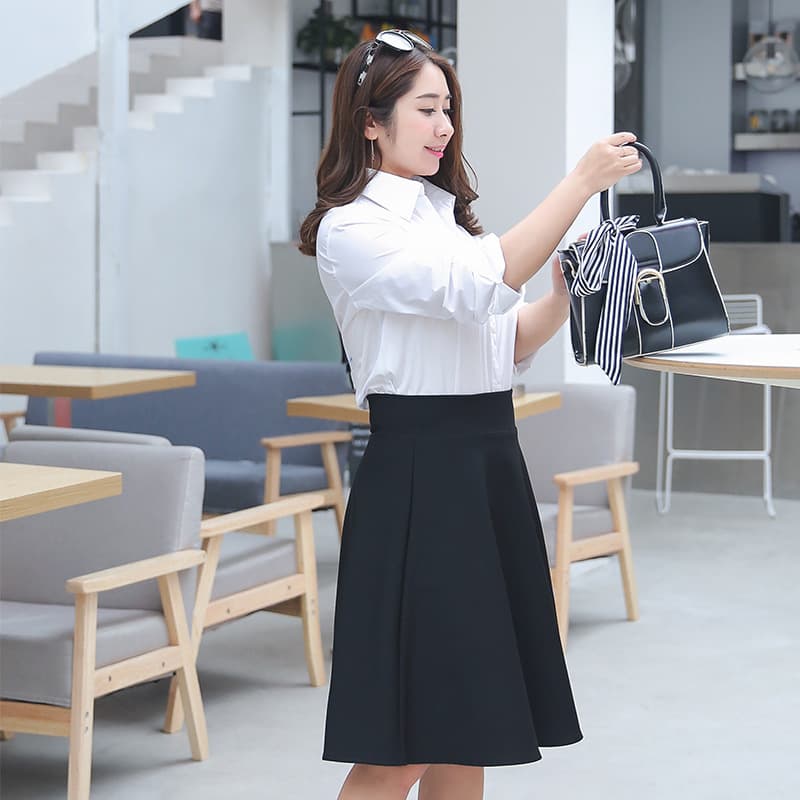 2022 Spring New Pleated Skirt Women's Mid-length Skirt Oversize Plus Size MM200 Fluffy A-line Skirt