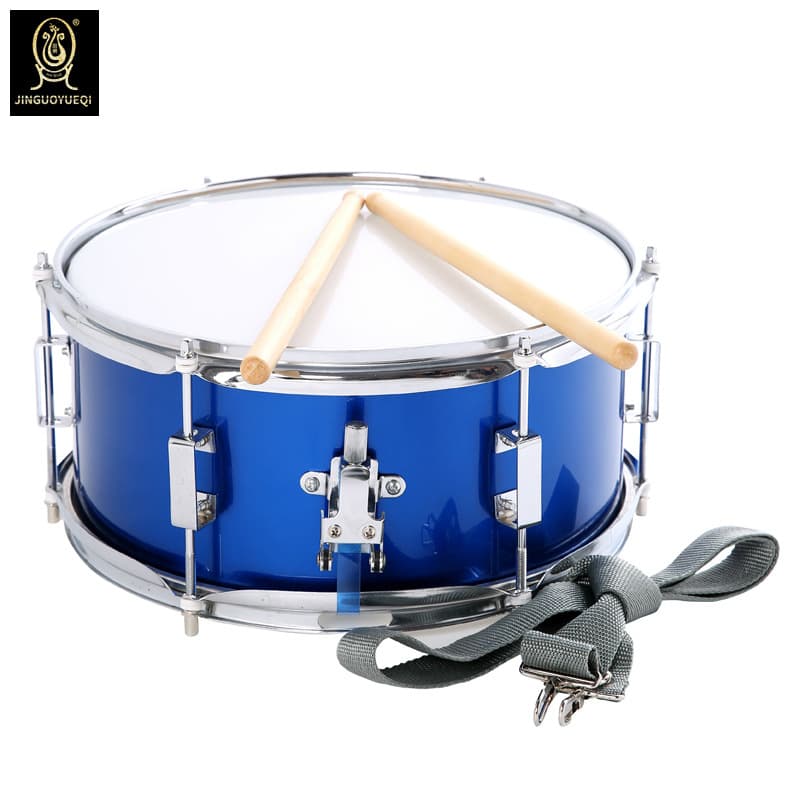 Jinguo snare drum 13/14 inch snare drum instrument back frame squad drum stainless steel cavity instrument drum performance type