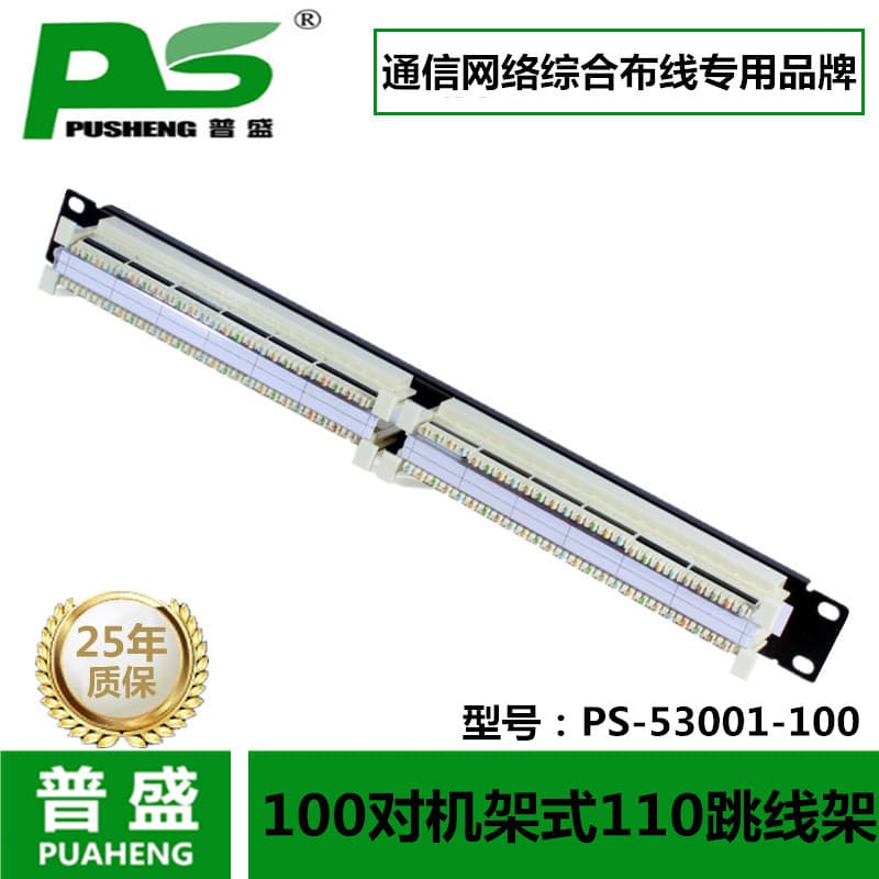 Pusheng 100-pair 110 Rack-mountable Patch Panel Telephone Voice Patch Panel Including 100-pair Module