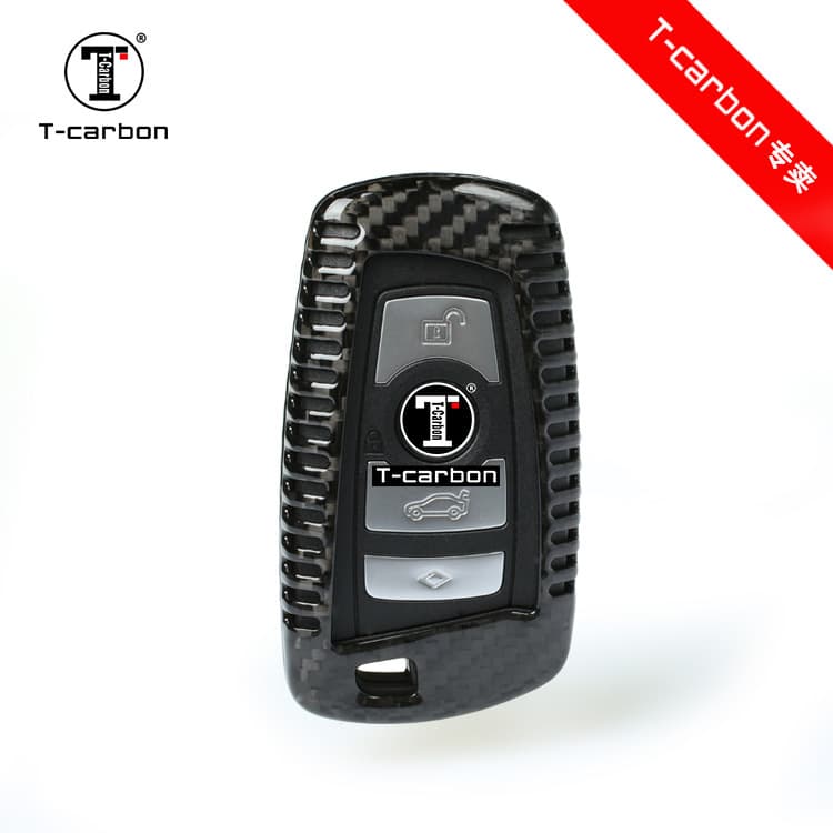 For BMW 1 Series, 2 Series, 3 Series, 4 Series, 5 Series GT, 6 Series, 7 Series Snap-On Carbon Fiber Key Case Protective Cover