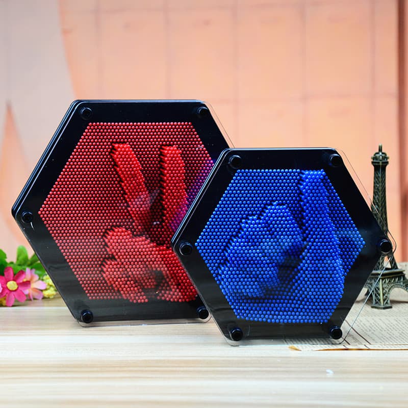 Hexagonal Handprint Magic Pin Art, 3D Hand Mold Clone Imprint Fun Educational Pin Art for Kids