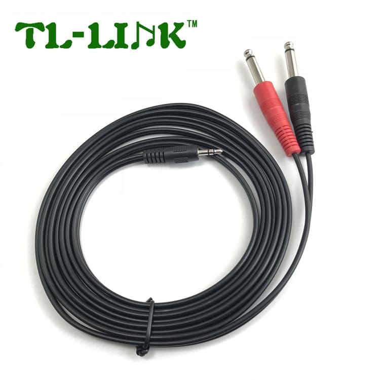 ST 3.5mm to 2x Guitar Cable Audio Cable Electronic Guitar Cable Microphone Cable Coaxial Cable
