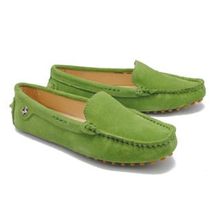 Military Green Full Leather Minimalist Loafer Women's Shoes Cowhide Upper Pigskin Lining Cowhide Sole Casual Driving Shoes
