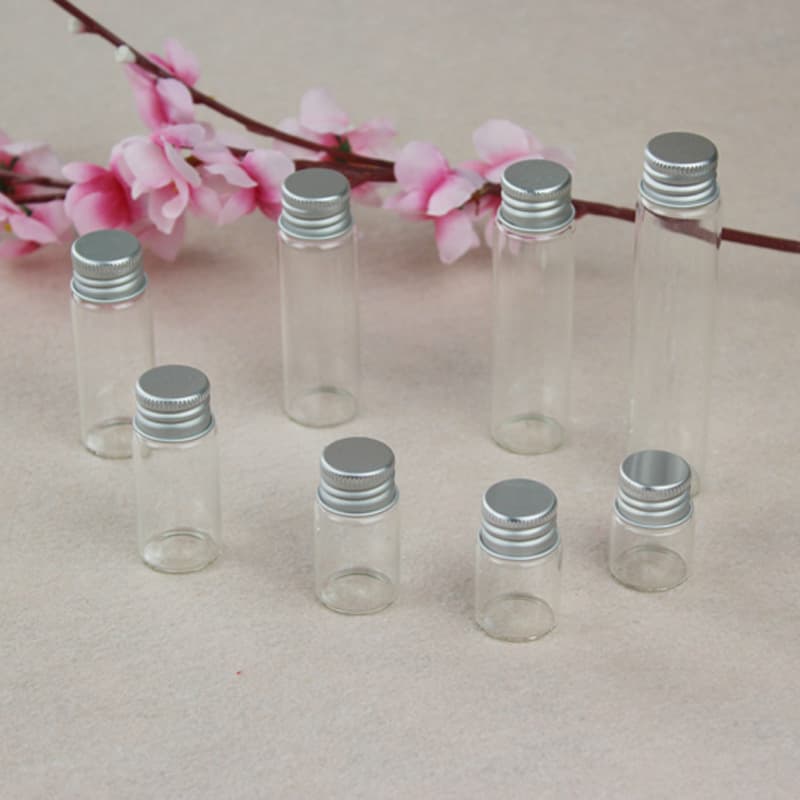 Supply 22mm Diameter 5ml Aluminum Cap Glass Bottle Screw Transparent Drift Bottle Tube Bottle Sealed Storage Bottle Medicine Bottle