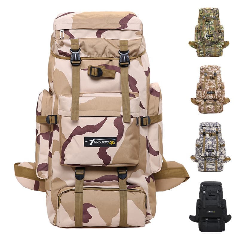 Manufacturer Supplies 70L Tactical Outdoor Mountaineering Bag Camouflage Tactical Backpack Men's Extra Large Capacity Travel Backpack