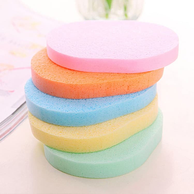 15T Fine Pore Seaweed Cleansing Sponge PVA Wood Pulp Facial Cleansing Sponge Makeup Remover Puff Cosmetic Cushion Puff Factory Wholesale