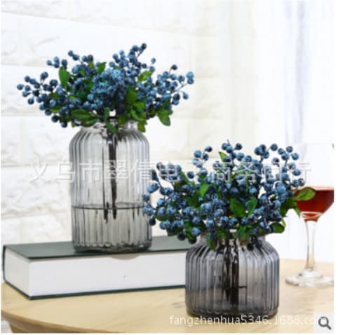European high-end artificial flower berry blueberry fruit artificial plant single California berry foreign trade