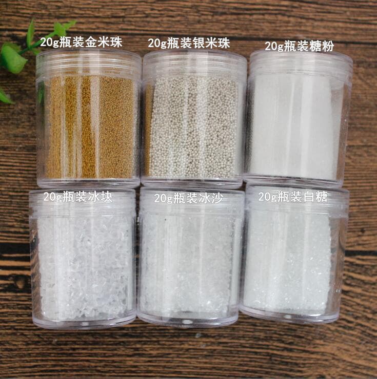 Bottled Simulated Ice Cubes, Simulated Smoothie, Simulated White Sugar Light Clay DIY Food Play Cake Decoration Raw Materials