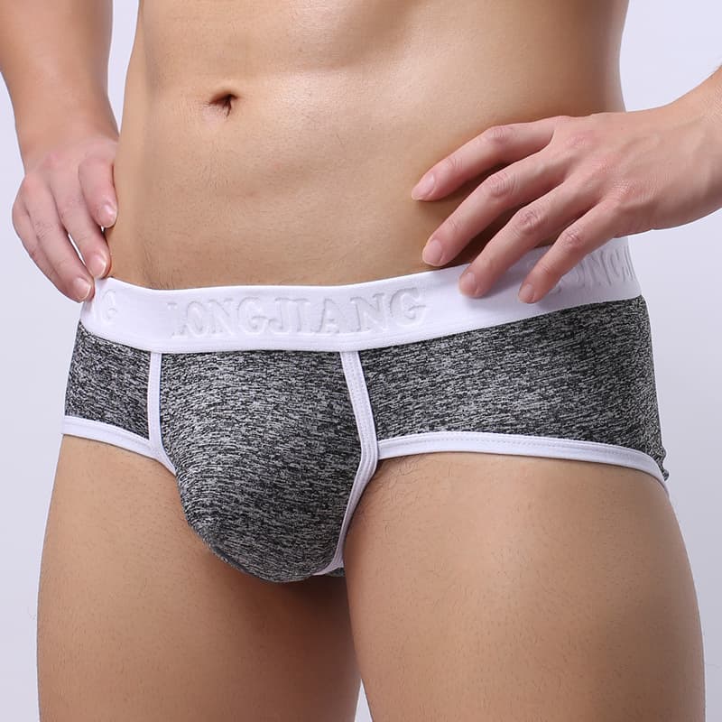 Sexy U-Shaped Mid-Waist Triangle Underwear for Men Youth Polyester Fiber Shaping Briefs Single Pack Wholesale from Manufacturer