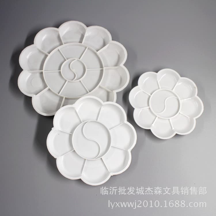 Plum blossom shape plastic color palette gouache coloring equipment kindergarten children's painting art pigment coloring