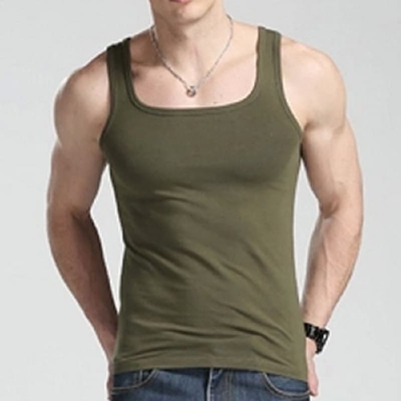 Men's Square Collar Vest Wholesale, Men's Korean-Style Slim Vest Factory Direct Supply Cotton Vest Summer