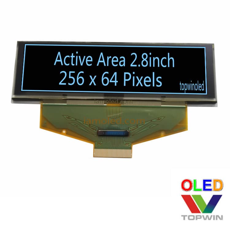 2.8-inch OLED LCD display 5664ALBDF01 high brightness energy-saving industrial control black background blue characters blue light wide temperature