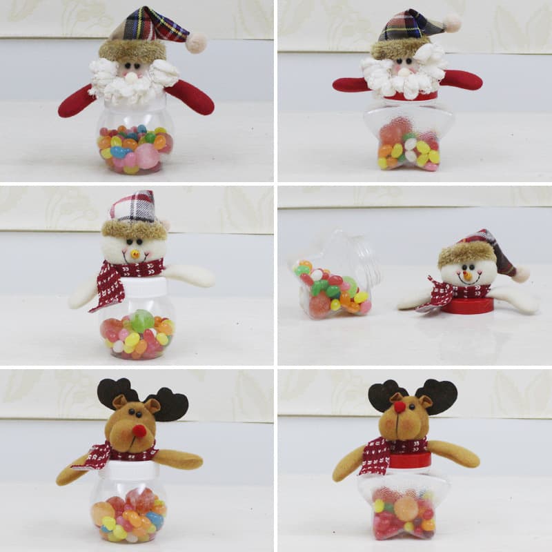 Christmas Candy Jar Children's Kindergarten Small Gifts Round Five-Pointed Star Transparent Candy Jar Christmas Supplies