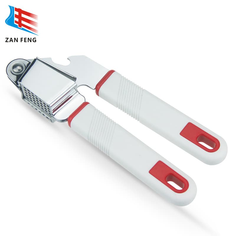 Zanfeng Industrial Stainless Steel Multi-Function Garlic Press, Home Kitchen European Standard Garlic Masher, Practical Kitchen Tool