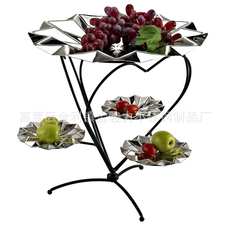 Creative New Stainless Steel Rotating Display Stand Fruit Rack for Hotel Bar KTV Buffet Table Setting Catering Supplies