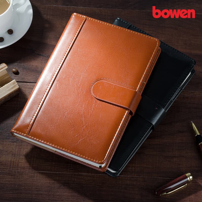 Bowen business notepad, office stationery leather notebook, retro thickened magnetic closure wholesale, customizable logo