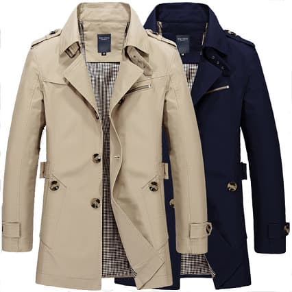 Men's Autumn Winter Mid-Length Cotton Jacket Coat Casual Style Large Size Single Button Closure Pure Color Fashionable Urban