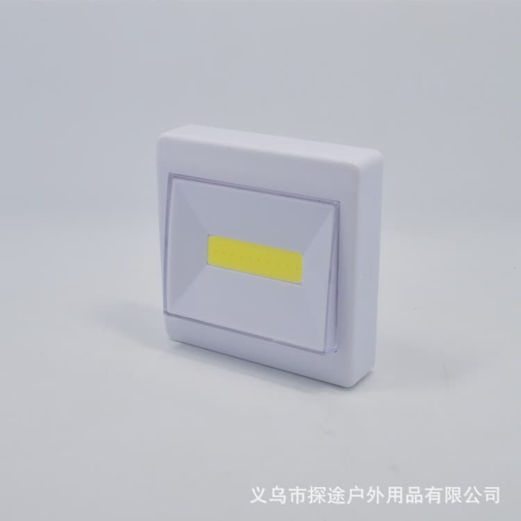 Square COB wall light with switch, multifunctional emergency night light for wardrobe and corridor