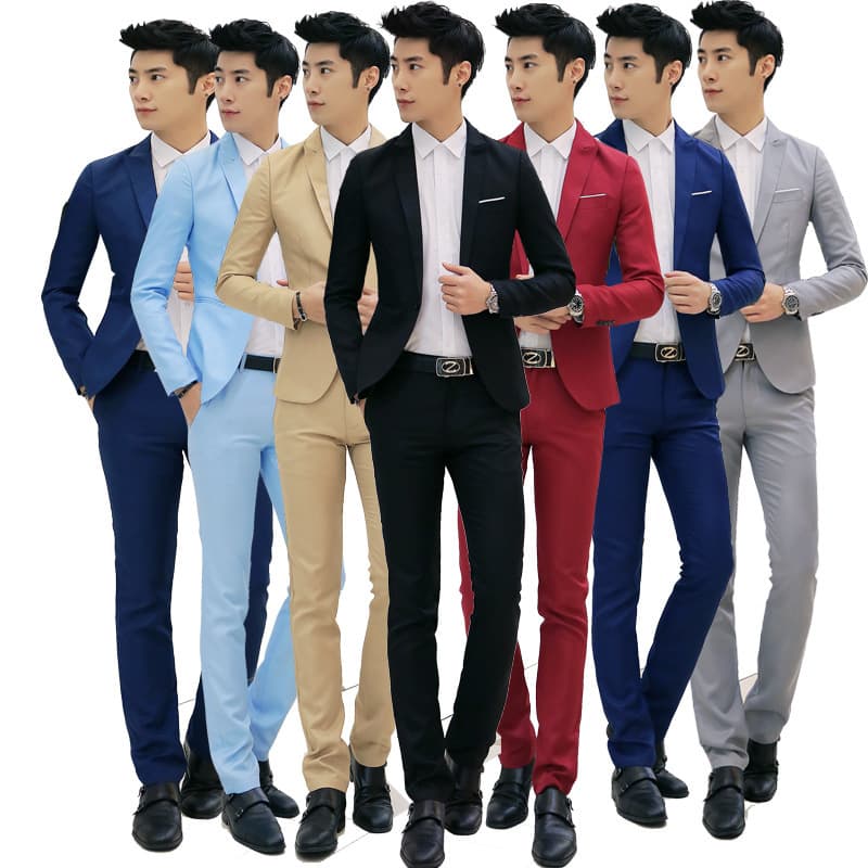 Factory Wholesale Export Men's Spring/Autumn Fashion Business Slim Fit Suit Set Casual Blazer Two-Piece