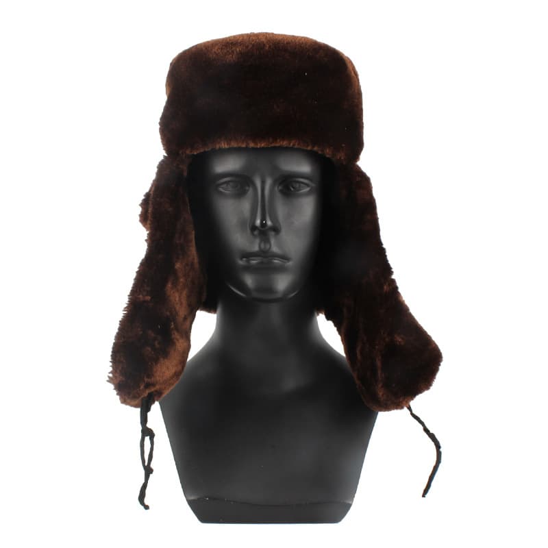 Winter Cotton Safety Helmet, ABS Shell Impact-Resistant Warm Leather Surface with Shearling Fleece Lining, Lei Feng Hat Winter Cotton Cap