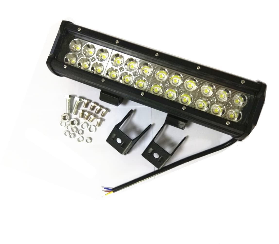 High-power single-row off-road LED roof light, front bumper yellow and white dual-color extra-long strip light.