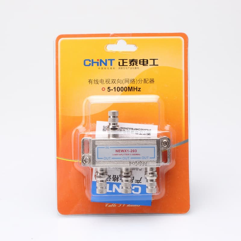Chint TV splitter, one-in-three splitter NEWX1-203, bidirectional cable TV network with 4 ports