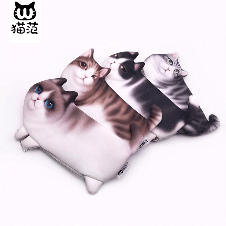 Kitty Pencil Case Korean Simple Girl's Fresh Style Cute Junior High School Students' Large Capacity Multifunctional Zipper Coin Purse